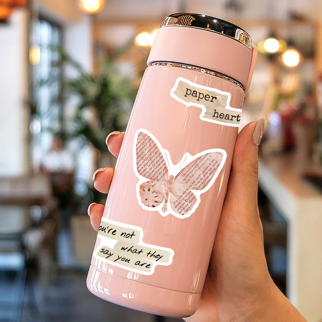 10/25/50pcs Pink Retro Paper Pieces Stickers Graffiti for DIY Scrapbooking Phone Laptop Guitar Travel Luggage Helmet Stationery