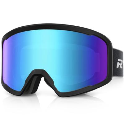 RIOROO Ski Goggles for Adults, Snow Goggles for Men and Women, Glasses Compatible, OTG Cylindrical Lens, Wide Field of View, UV Protection, Windproof,