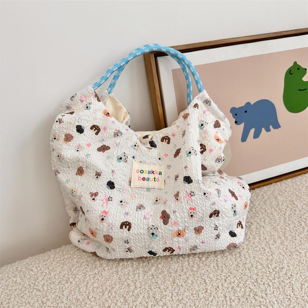 

Очаровательная женская сумка-тоут с мультяшным изображением кролика, стильная холщовая сумка для повседневного использования. Star Dog