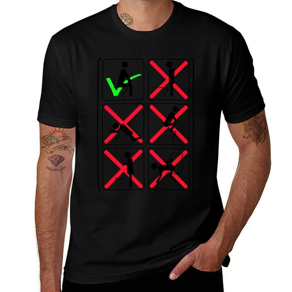 Funny Toilet Instructions Tshirt T Shirt Custom Print Printed T Shirts For Unisex Tshirt