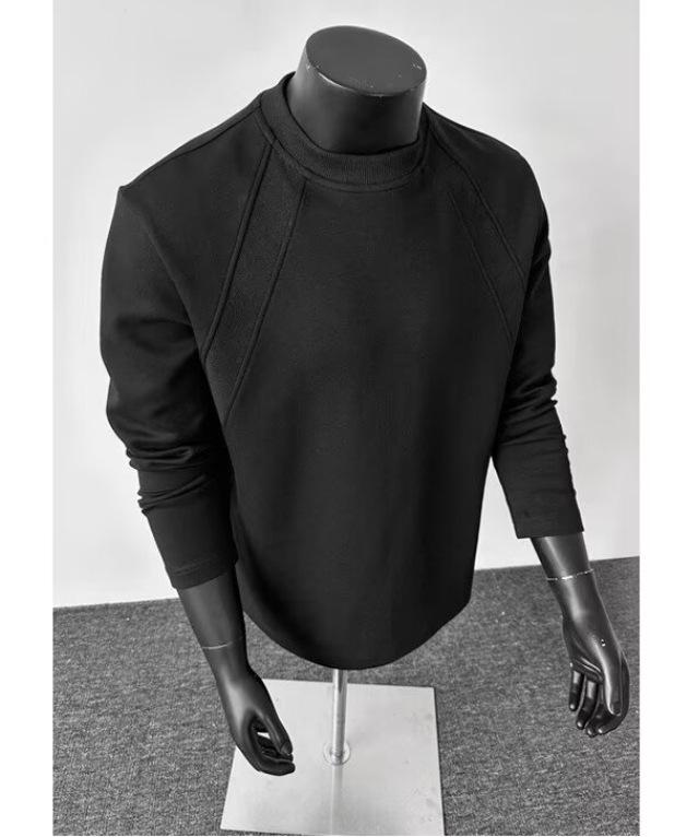 Unisex Patchwork Hoodie: Solid Color, Boxy Fit, Round Neck, Long Sleeve, Autumn/Winter Layer, American Style.