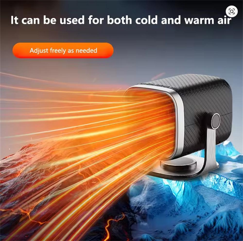 24V Car Truck Heater 150W Portable Electric Heating Fan Defroster Demister Black
