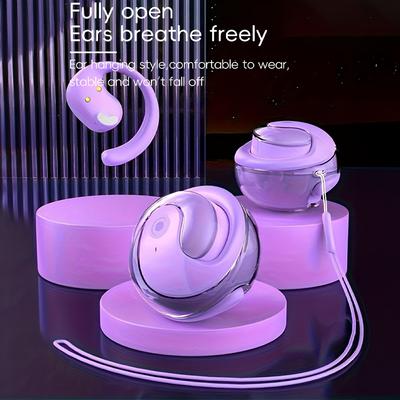 1 Wireless 5.3 Headset, Bass Stereo, Open-Ear, HD Voice and Smart Noise Cancellation, Sports Headset with Wireless Charging Case