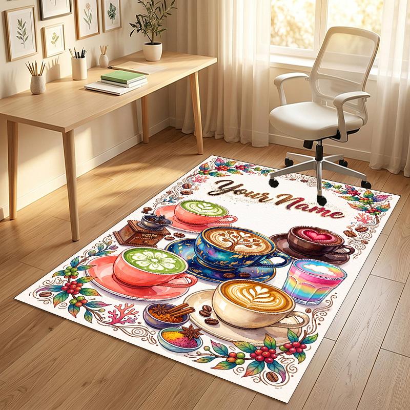 Decorative Artwork Theme Crystal Velvet Rug Personalized Custom Name Text Soft Floor Mat Home Decor