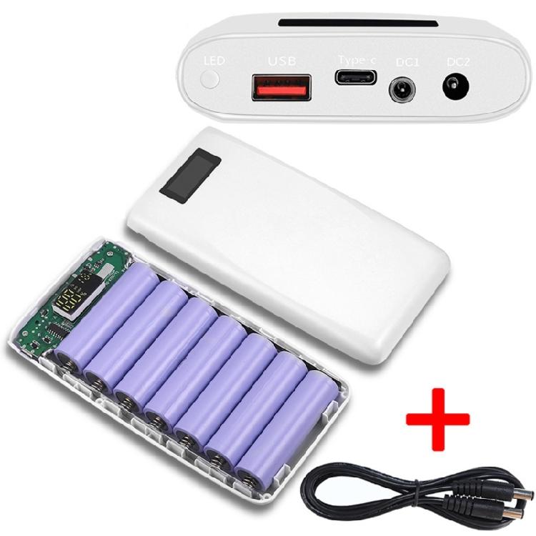 

Універсальний корпус PowerBank для акумуляторів 18650 з регульованим виходом 5-12 В для кількох пристроїв Для подорожей Гаджети Електроніка білий