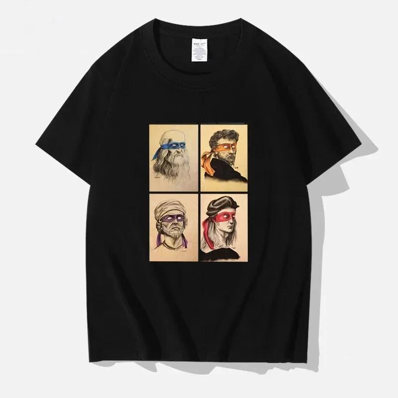 

2025 Women Men s T-Shirt Funny Italian Turtles Art Lovers Gift Renaissance Ninja Artists Summer T-Shirts Graphic Streetwear 4XL