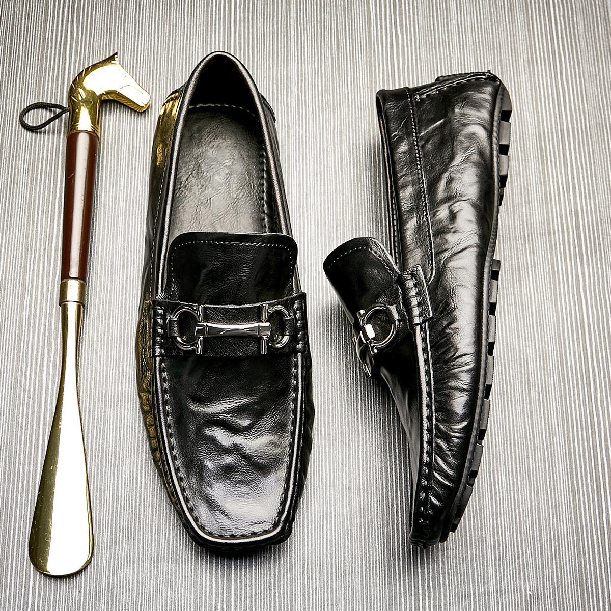 Bo Wei Мужская обувь Дышащая кожаная обувь Мужская обувь для вождения из натуральной кожи — фото 2