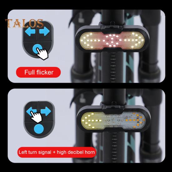 Bicycle Tail Light Waterproof Remote Control Turn Signal Light Type-C Rechargeable MTB Road Mountain Bike Rear Night Riding Bike Safety Warning Lamp