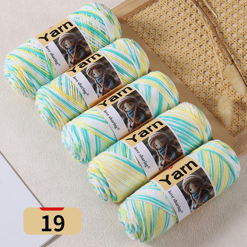 500g Gradient Dyed Colorful Yarn, Rainbow Yarn with Multiple Colors,