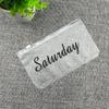 WTEMPO 7PCS A6 PVC Zipper Clear Envelope Bags Reusable Gift Bags Storage Pouches File Holders for Office Home Store Use Monday To Sunday Printed