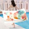 1pc Cute Cat Microfiber Beach Towel Scarf - Lightweight, Quick-Dry, Absorbent Travel Accessory with Vibrant Watercolor Design