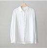 Women's Tencel Ramie Solid Color Long Sleeve Shirt - Early Autumn Casual Top