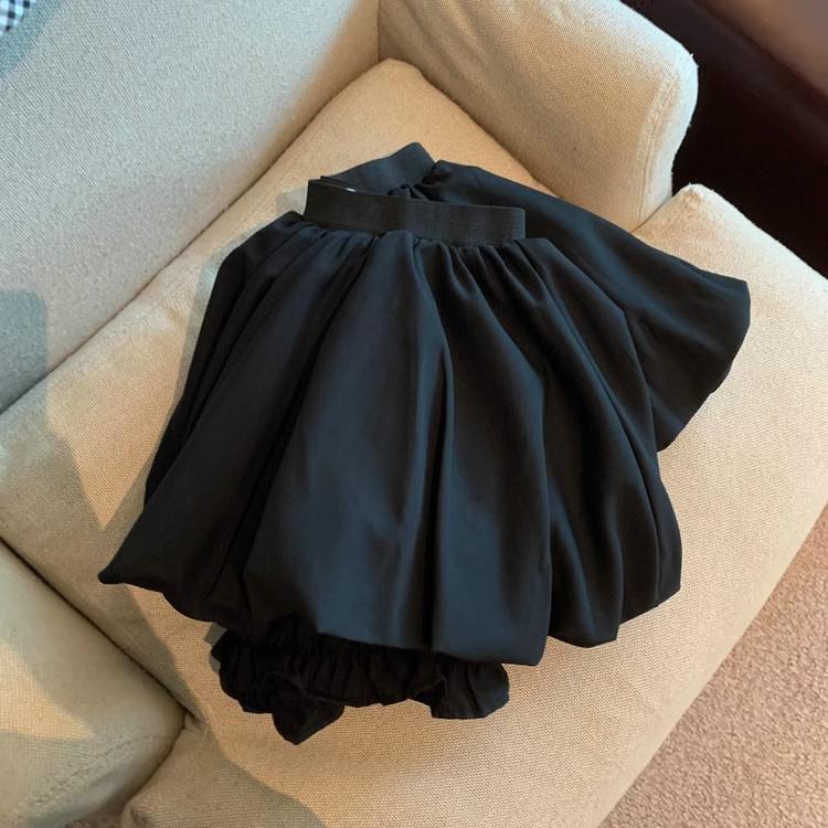 Petite A-line White Fluffy High Waist Mini Skirt Shorts for Women - Summer Anti-Exposure Design