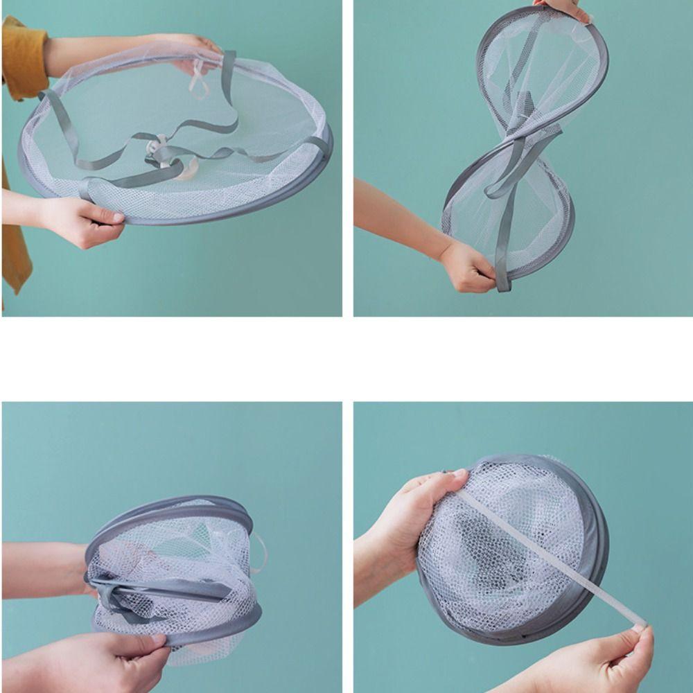 Anti-deformation Clothes Basket Folded Mesh Laundry Basket Clothes Drying Net Rack  Clothes Laundry