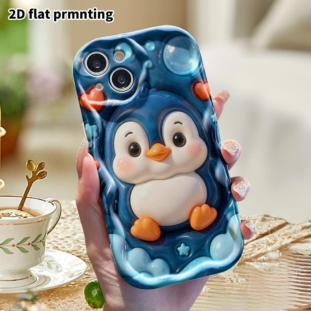 Phone Case: 2D Flat Design, Suitable for iPhone 18 17 16 15 14 13 Pro Protective Case, Little Penguin, Perfect Christmas and Halloween Holiday Gift