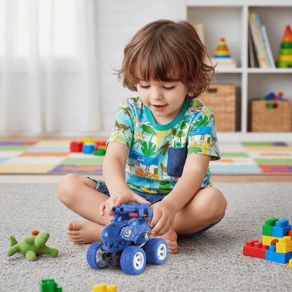 Cartoon Dinosaur Dinosaur Inertial Ejection Toy Car Off-Road Vehicle Shark Ejection Car  Boy's Toy