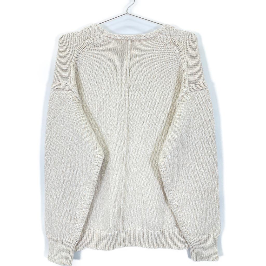 Ebure Beige Cashmere Blend Color Mix Log Gauge Knit Pullover Tops Not Written beigeUsed