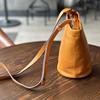 Johnature Casual Women Mini Bag Simple Solid Color Genuine Leather Versatile Small Bucket Shoulder & Crossbody Bags
