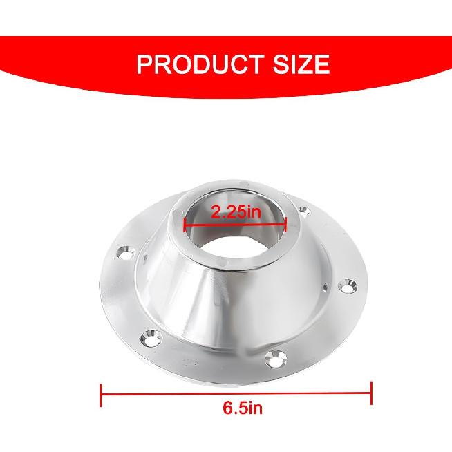 2PCS RV Table Base Mount, Aluminum Camper Pedestal Table Base Flange Leg Mount Flush, Table Floor Mounting Base Plate With 6 Mounting Holes Including