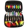 16Pcs Fishing Spoons Lures Sequins Baits Casting Fishing Lures Baits Fishing Lures Spinner Baits Metal Spoon Fish Lures