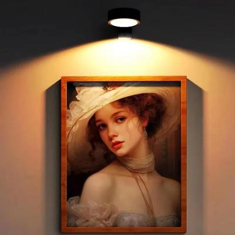 LED Magnetic Wall Sconce Lights Wall Mounted Lamp with Remote Control 13-Color RGB Painting Art Display Light Dimmable