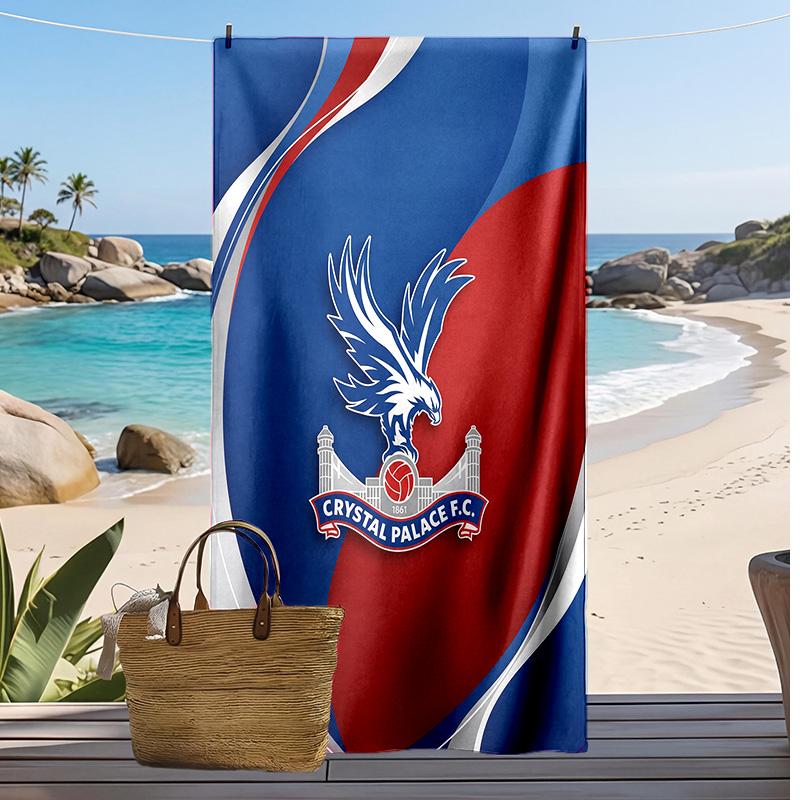 Toalla de Playa con Estampado de Fútbol del Crystal Palace, Toalla Grande Suave de Secado Rápido para Playa, Camping, Natación