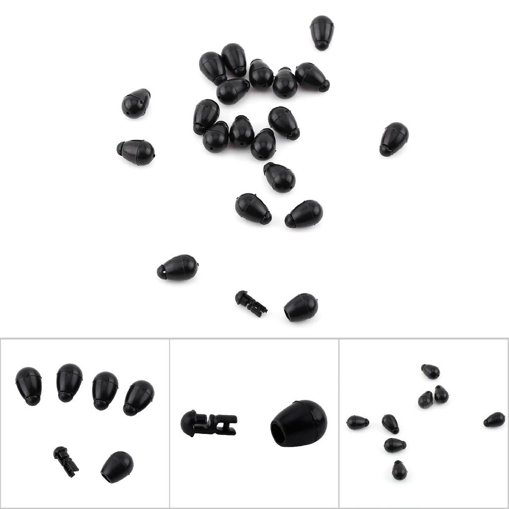 20pcs  Black Carp Fishing Method Feeder Quick Change Beads Terminal Tackle(11mm)