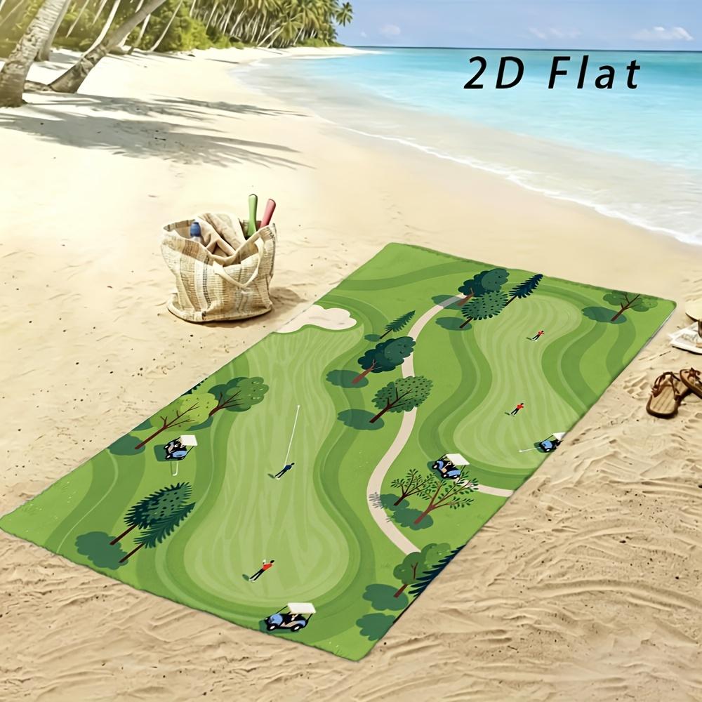 Funny Golf Landscape 2D Flat Printed Microfiber Beach Towel 1Pc Sandproof Waterproof Holiday Travel Sunbath Sea Towel
