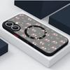 Purple Peony Print Magnetic Phone Case For iPhone 15 16 14 Pro Max 16 PLus 13 12 Pro 11 For Magsafe Wireless Charge  Hard Cover