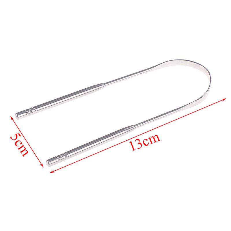 1 ks Škrabka na čištění jazyka z nerezové oceli Nástroj pro čištění ústní dutiny Bad Breath Sweeper Tool