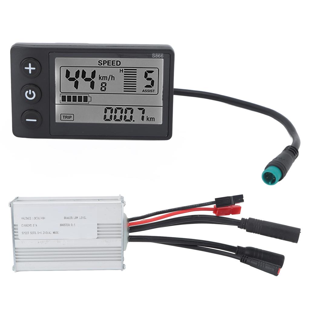 Controller per Bicicletta con Pannello S866 36V 48V 17A 250W 350W Controller Motore Guscio Metallico Impermeabile Kit di Conversione per Bicicletta per