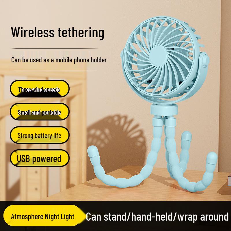 Portable Silent USB Rechargeable Mini Fan with Digital Display for Students - Ideal for Desktop or Outdoor Use