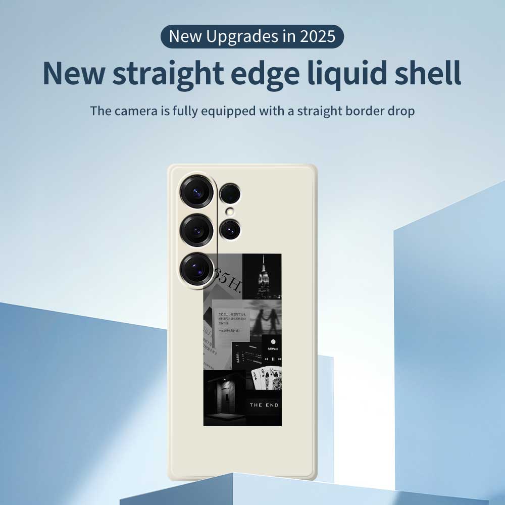 For Samsung Galaxy S25 Ultra Case Stitching Photos Pattern Printing Straight Edge TPU Phone Back Cover