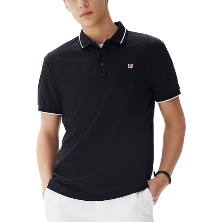 Fila Polo Shirts Men's Black Polo Collar Moderate Straight Fit F51M228106F-BK