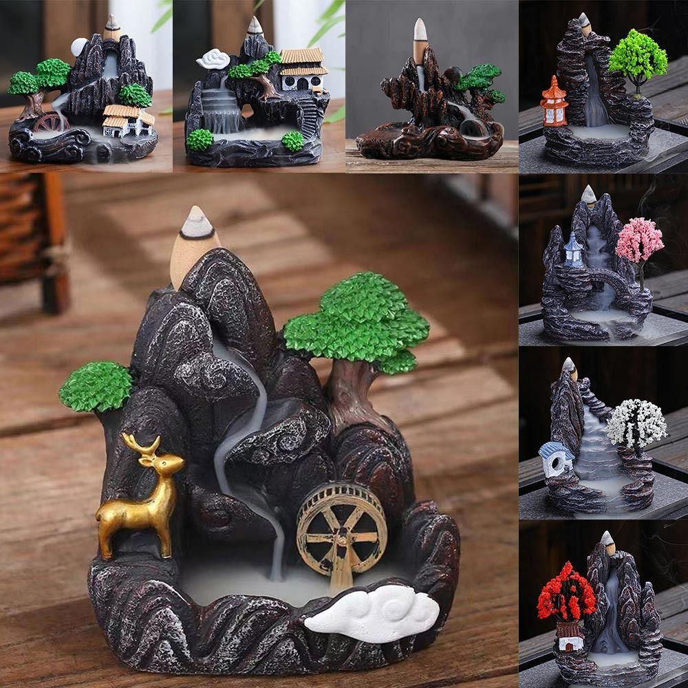 

Курильница с обратным потоком из смолы, водопад, дым, ретро держатель для благовоний, подарочная курильница