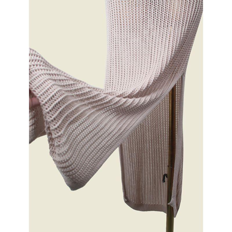 French Style Temperament Cut Out Knitting Long Dress Summer Halterneck Narrow Shoulder Irregular Slim-Fit Bandage Dress Sexy Export Dress