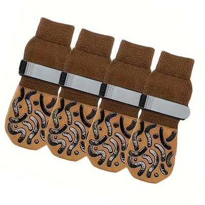 Paquete de 4 Calcetines para Perros de Durabilidad Protectores de Patas Engrosados Protectores de Patas para Exteriores para Diversos Dueños de Mascotas