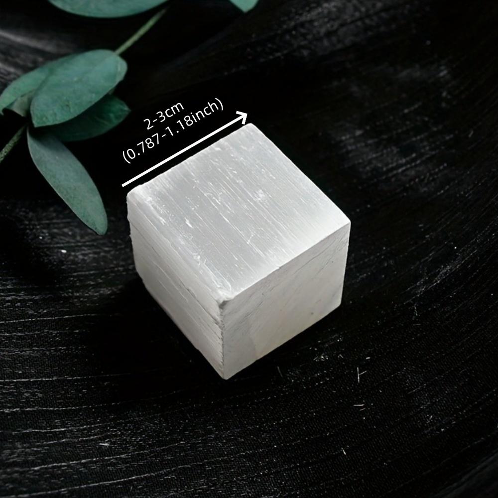 Natural White Selenite Cube Reiki Healing Mineral Specimen Clear Crystal Stone Cube Tumbled Folk Crafts for Home Decoration