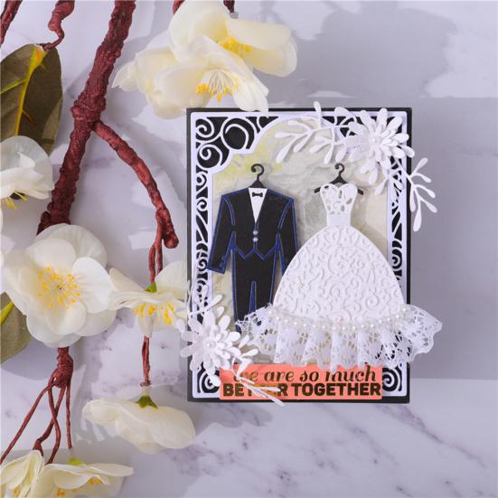 Gelinlik Takım Kesme Kalıpları Kendin Yap Scrapbook Kabartmalı Kağıt Kartlar Şablon Kalıp