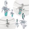 Copper Charms Original Summer Blue Coconut Plant Tree Beads Fit Bracelet Jewellery Making Diy Friend Luxury Gift