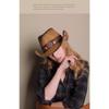 Three Dimensional Embroidery Handmade Western Cowboy Straw Fedora Hat