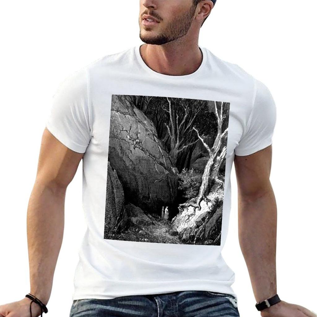 High Res Gustave Dor Leaving the Dark Wood 1860 TShirt Simple Trendy Casual TShirt