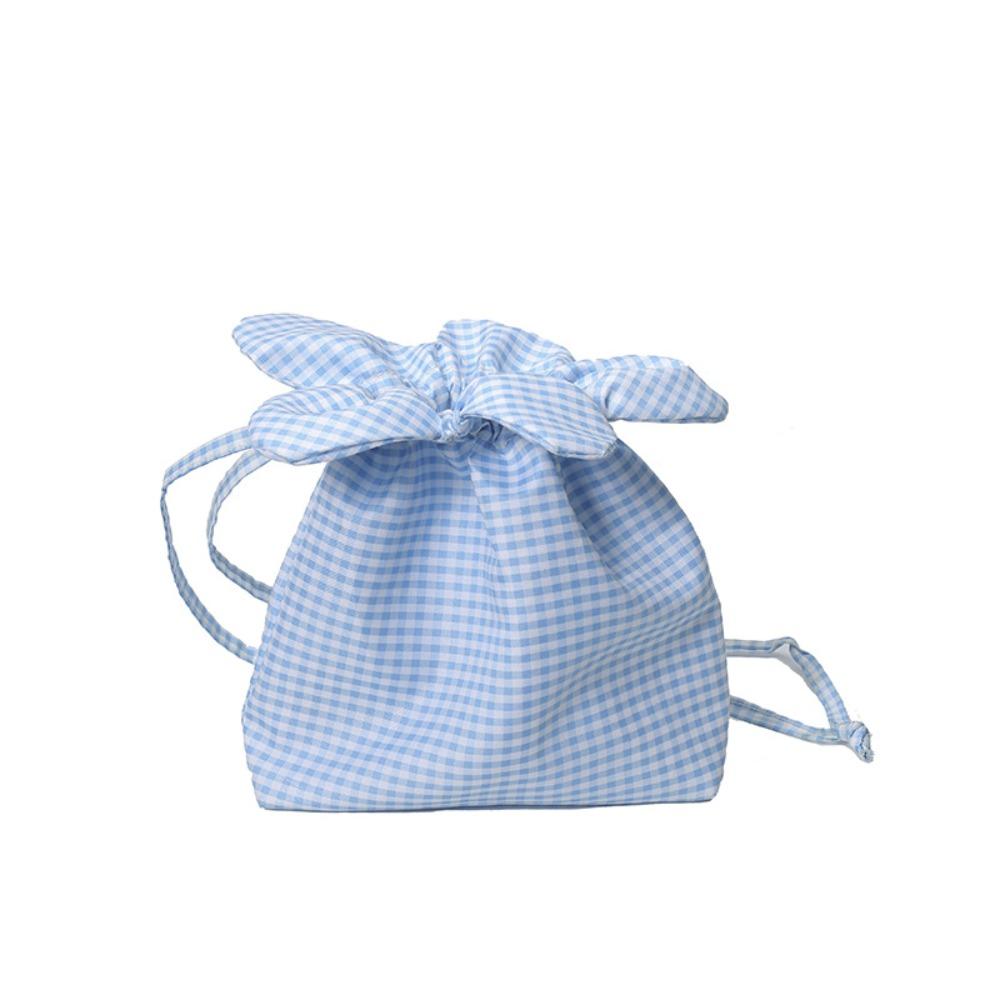 Printing Flower Handbag Korean Style Shoulder Bags Lightweight Plaid Drawstring Bag  Student