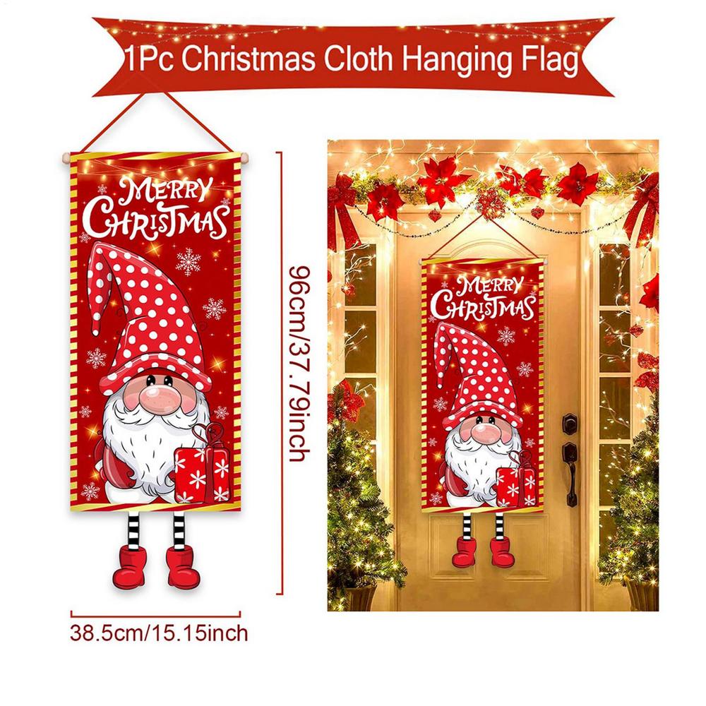 

Christmas Door Banner Santa Holiday Decorations Photography Banner For Home Kitchen Apartment School Storefront Entrance Winter