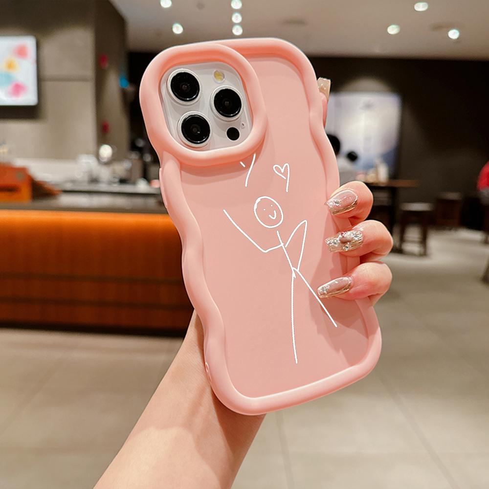 

Чехлы для телефонов N80 с рисунком «Матчмен» Macaron с волнистыми краями для iPhone 15 Pro Max Samsung A54 A13 A14 S23 S24 Ultra Redmi Note 13 Pro, противоударный чехол Infinix Smart6(Smart 6HD)