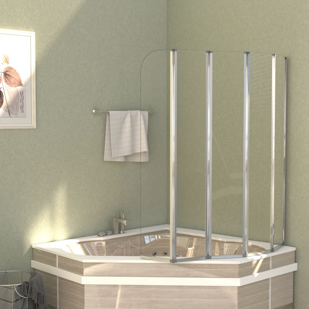 Vidaxl Duschwand für Badewanne, 120 x 140 cm, Gehärtetes Glas, Transparent
