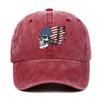 VintageStyle Washed Baseball Cap with American Flag  Skull Print  Adjustable Distressed Dad Hat for Men