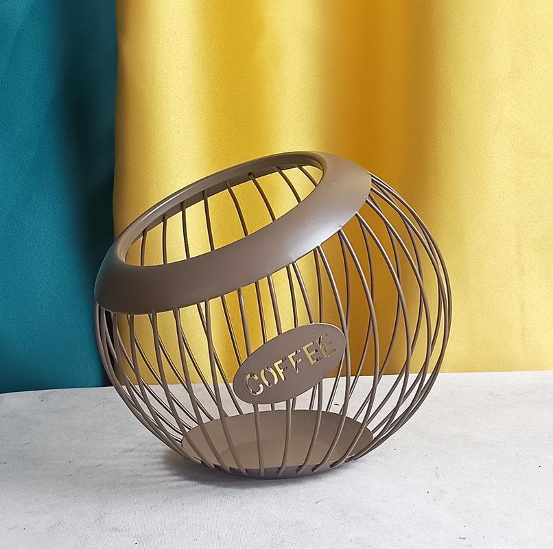 European-Style Irregular Wrought Iron Fruit Basket & Coffee Capsule Rack