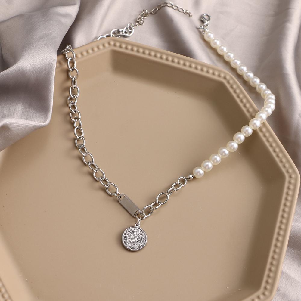 Runde Halskette Anhänger weibliche Retro frische Halskette wilde Halskette Schmuck