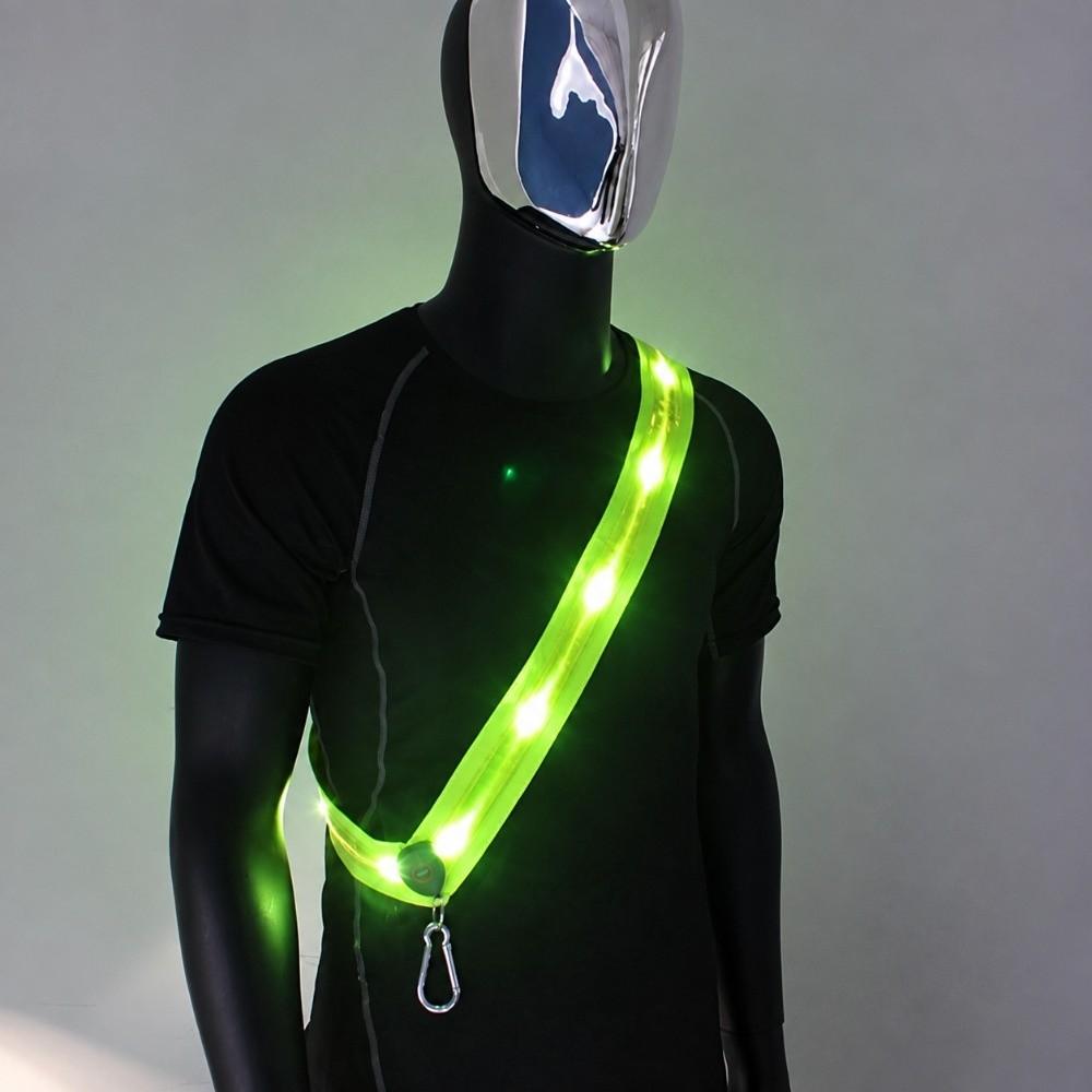 High Visibility LED Safety Belt USB Rechargeable Rechargeable Reflective Band  Walking
